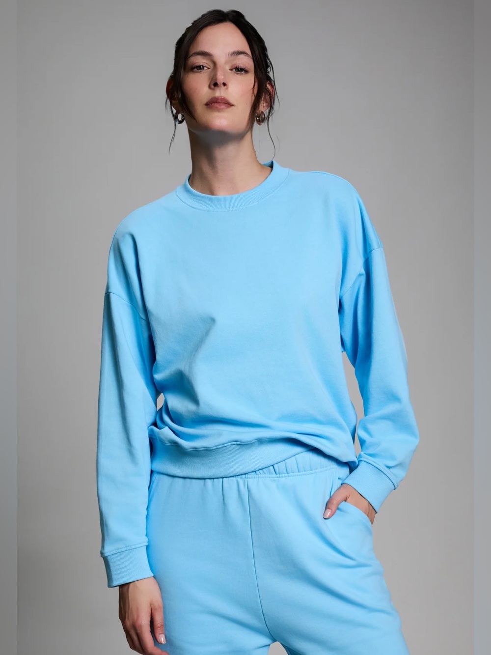YEAR OF OURS Sky Blue Oversized Crewneck Sweatshirt XS/S 100% Cotton